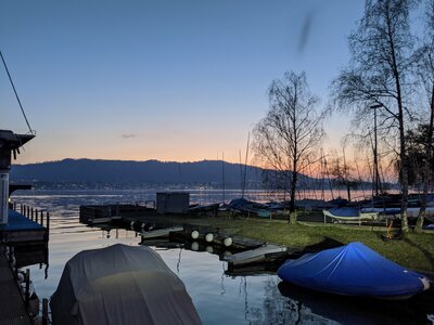 Sunset over lake Zurich as seen from WZT